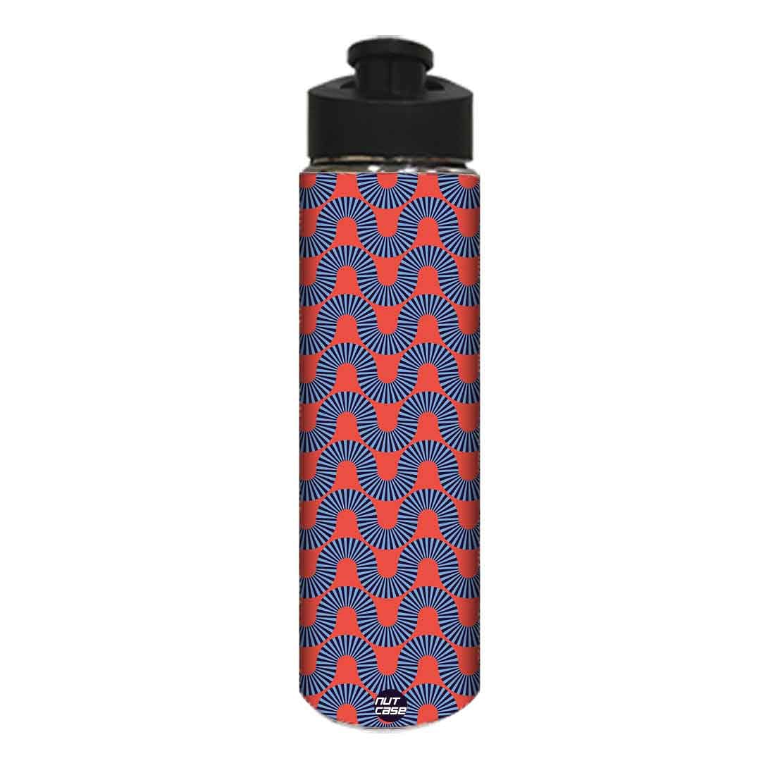 Designer Stainless Steel Water Bottle -  Orange Retro Pattern Nutcase