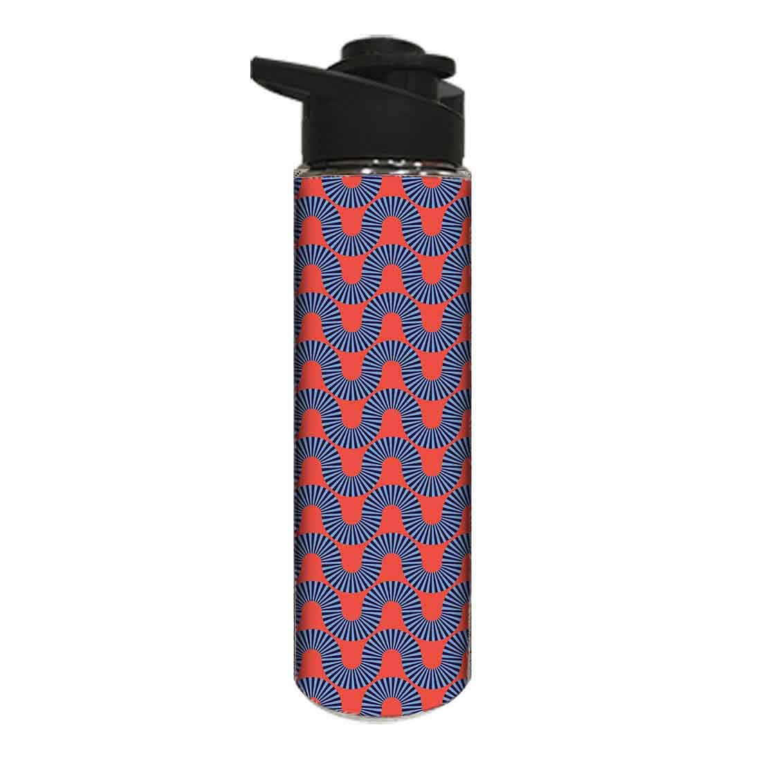 Designer Stainless Steel Water Bottle -  Orange Retro Pattern Nutcase