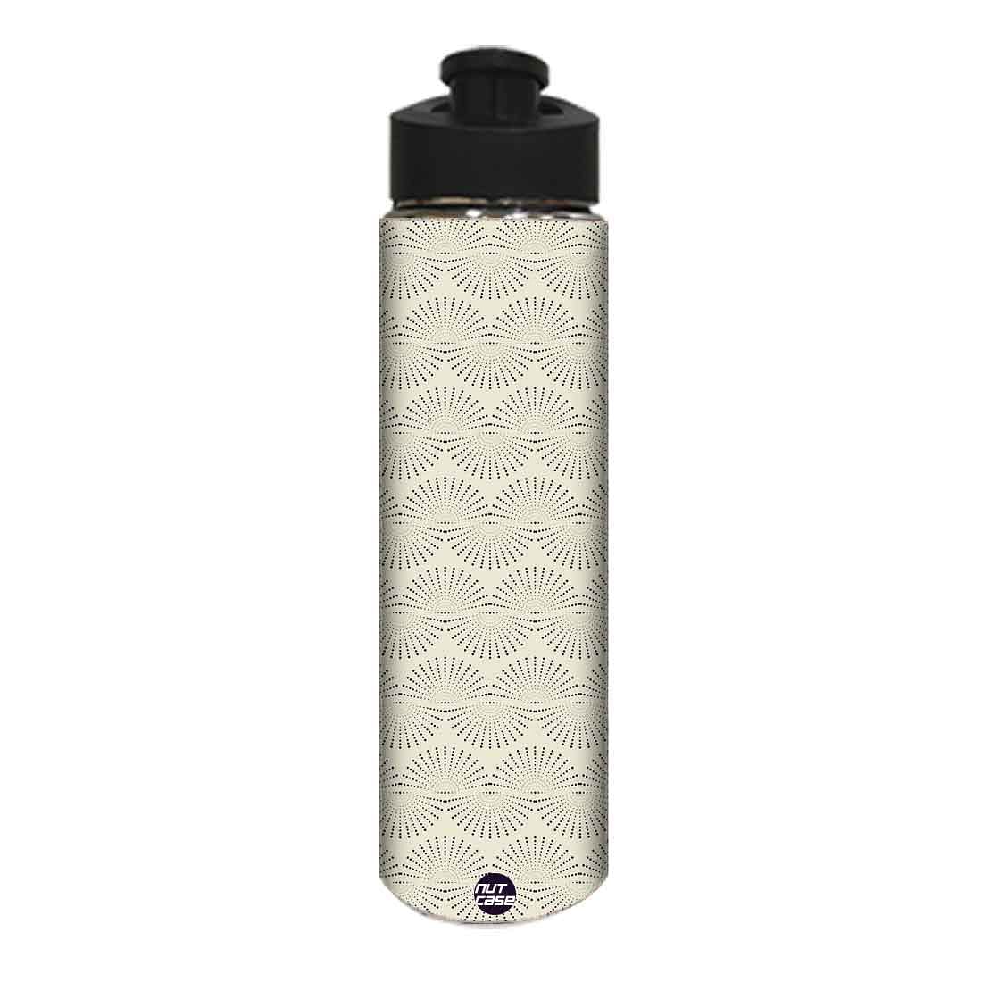 Stainless Steel Water Bottle -  Grey Retro Pattern Nutcase