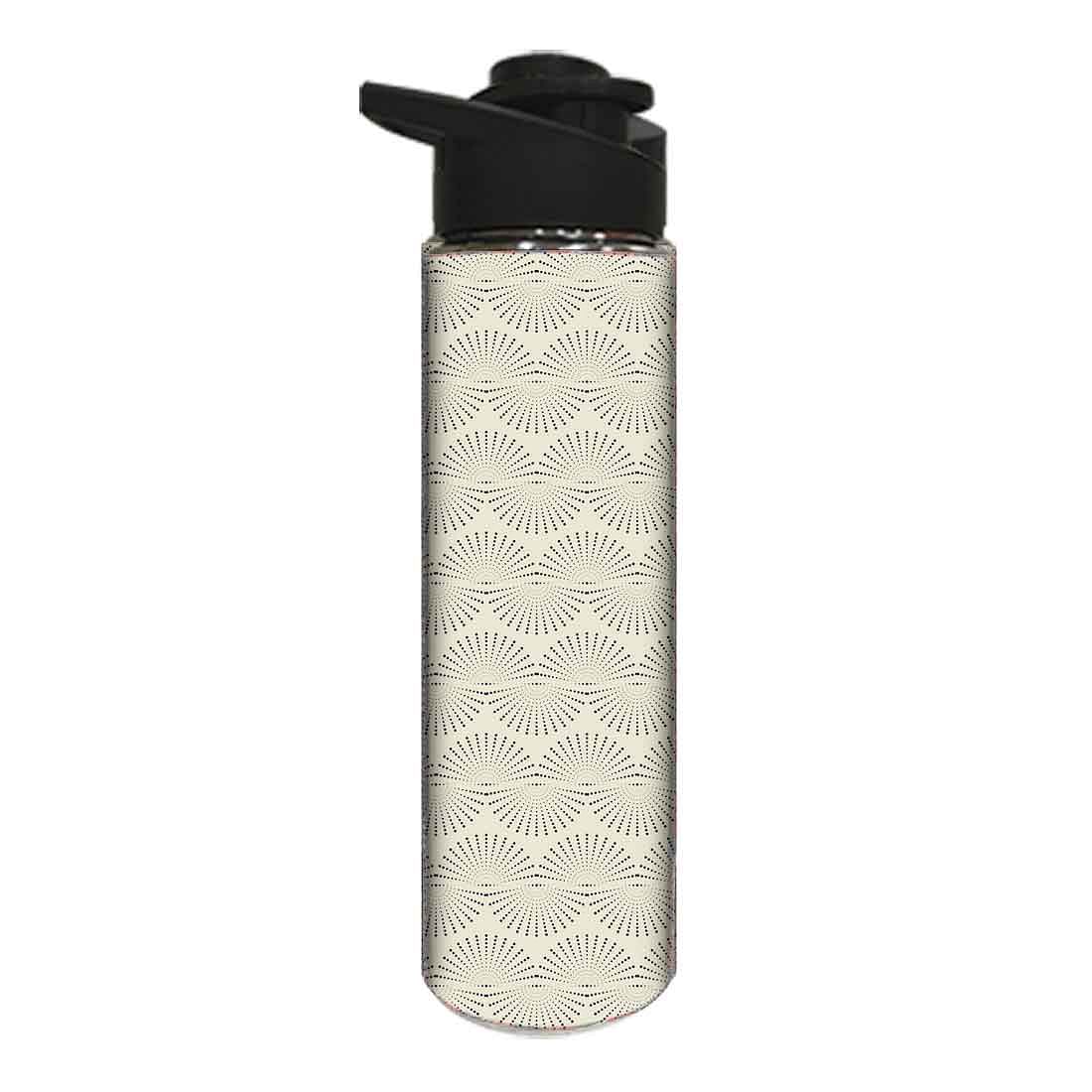 Stainless Steel Water Bottle -  Grey Retro Pattern Nutcase