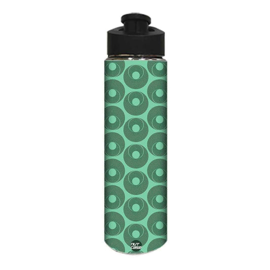 Designer Stainless Steel Sipper Bottle -  Retro Green Art Nutcase