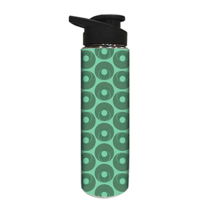 Designer Stainless Steel Sipper Bottle -  Retro Green Art Nutcase