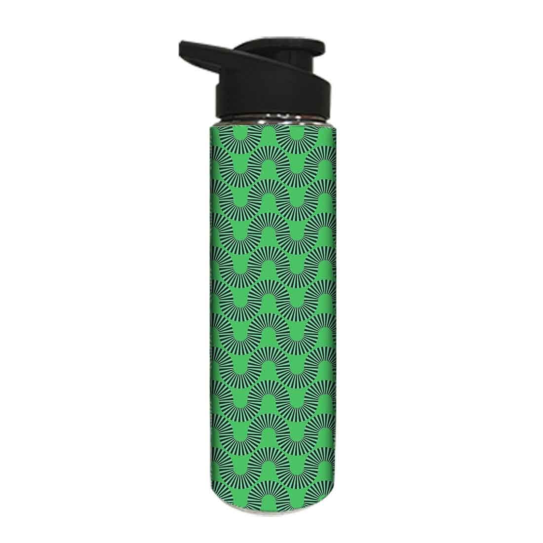 Designer Sipper Cycling Bottles for Kids - Green Retro Art Nutcase