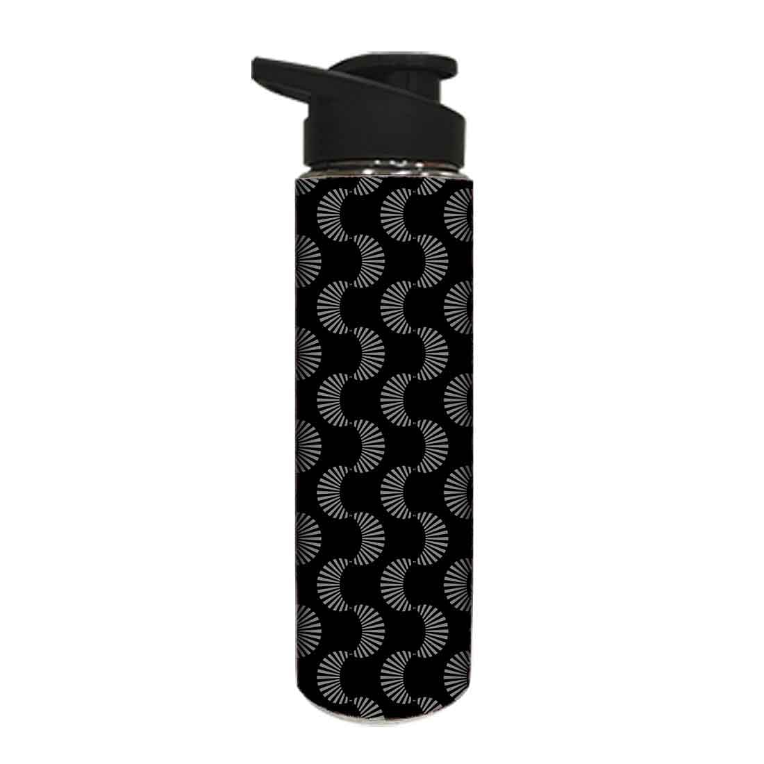 Stainless Steel Water Bottle -  Black Retro Design Nutcase