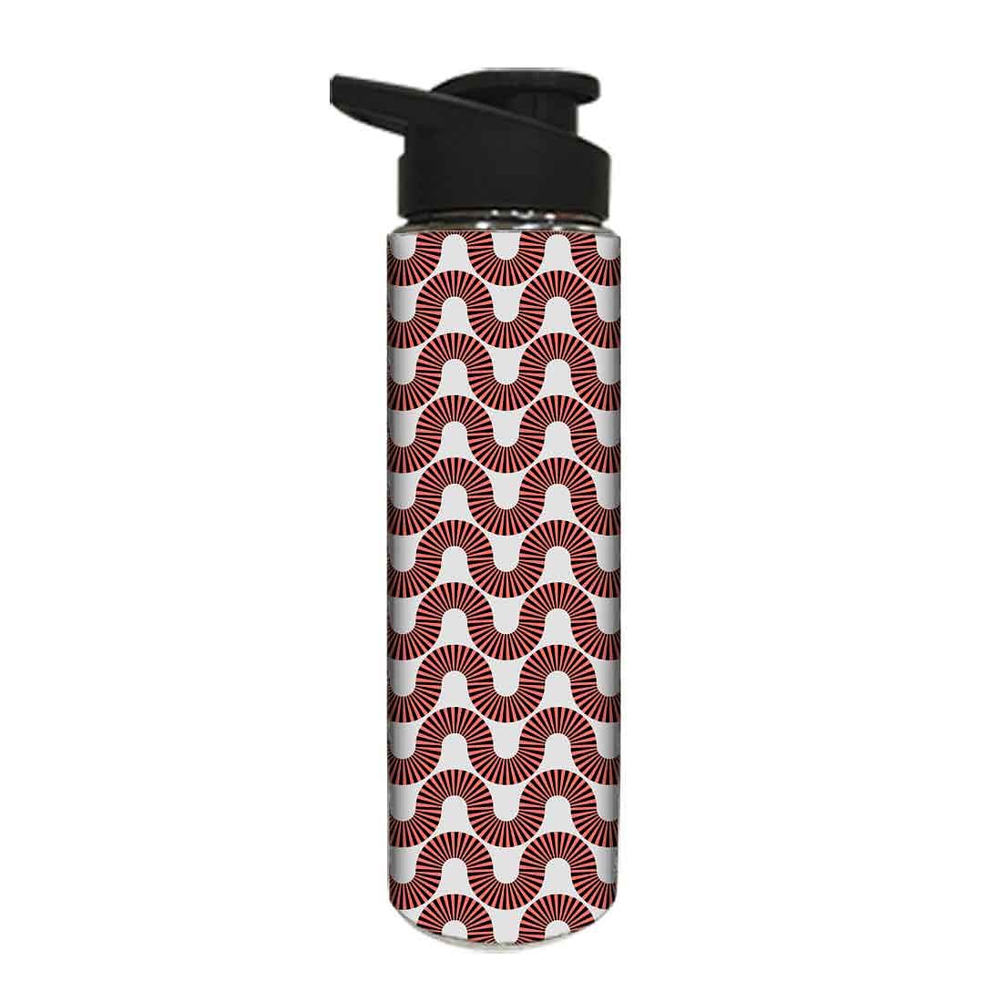 Designer Stainless Steel Sipper Bottle -  Peach Color Retro Art Nutcase