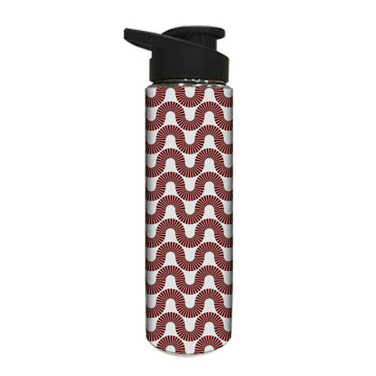 Designer Stainless Steel Sipper Bottle -  Peach Color Retro Art Nutcase