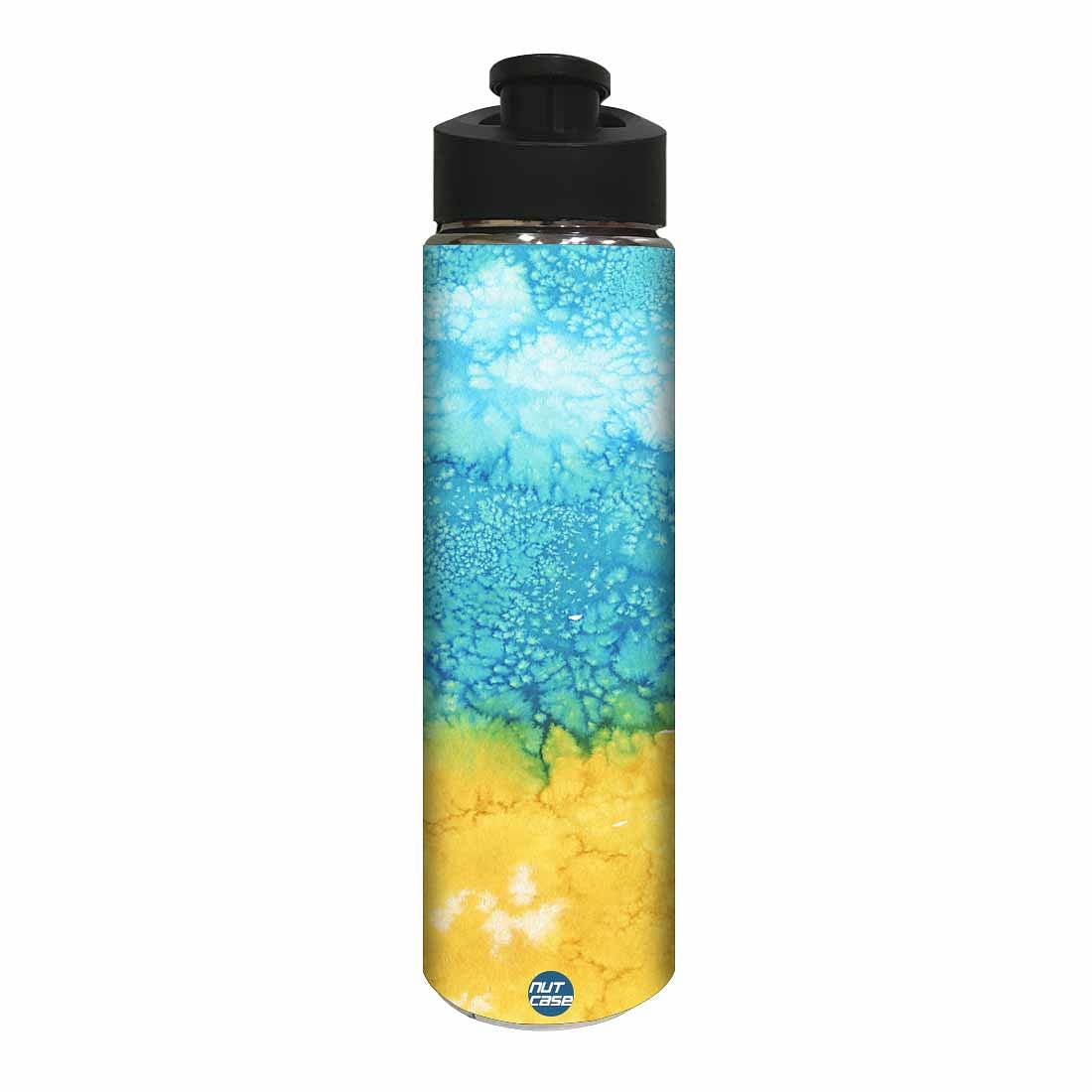 Stainless Steel Sipper Bottle -  Arctic Space Yellow and Green Watercolor Nutcase