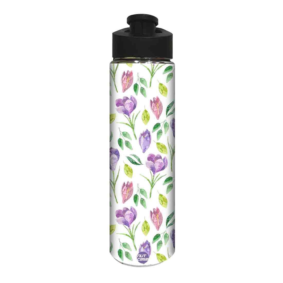 Water Bottle for Kids -  Purple Flower Nutcase