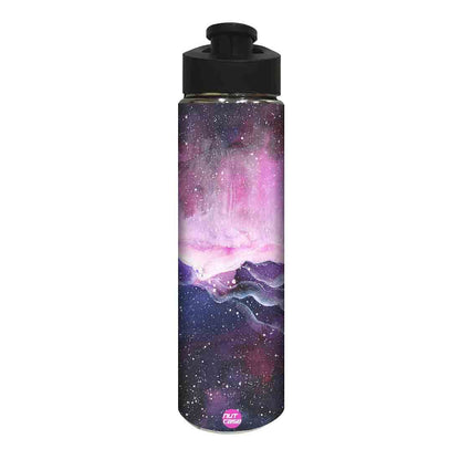 Designer Stainless Steel Water Bottle -  Space Colorful Watercolor Nutcase