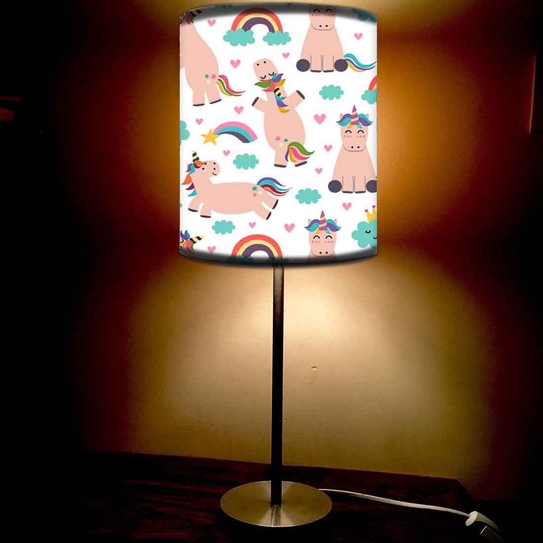 Designer Table Lamp for Living Room Bedside Lamps - Rainbow Unicorns Nutcase