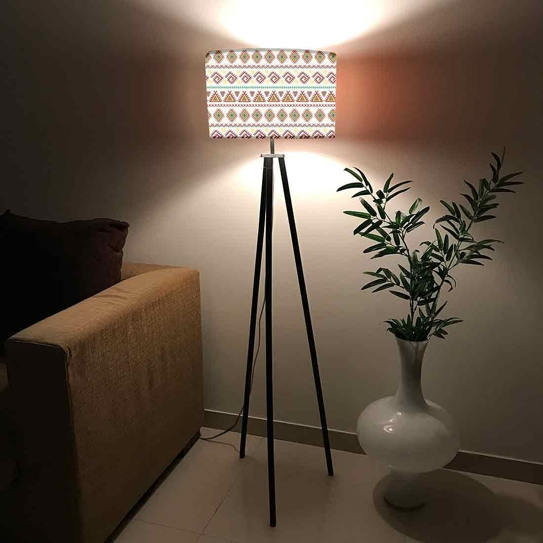 Tripod Floor Lamp Holder Light for Living Rooms - Aztec Pink Nutcase