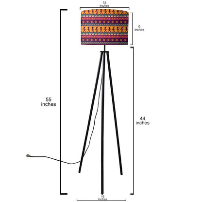 Tripod Floor Lamp Standing Light for Living Rooms - Aztec Purple Nutcase