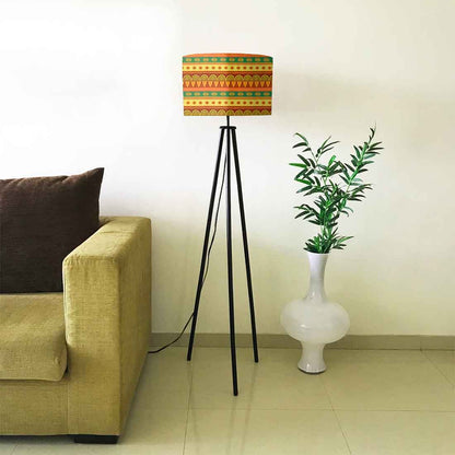 Tripod Standing Floor Lamp Holder for Bedroom - Aztec Yellow Nutcase