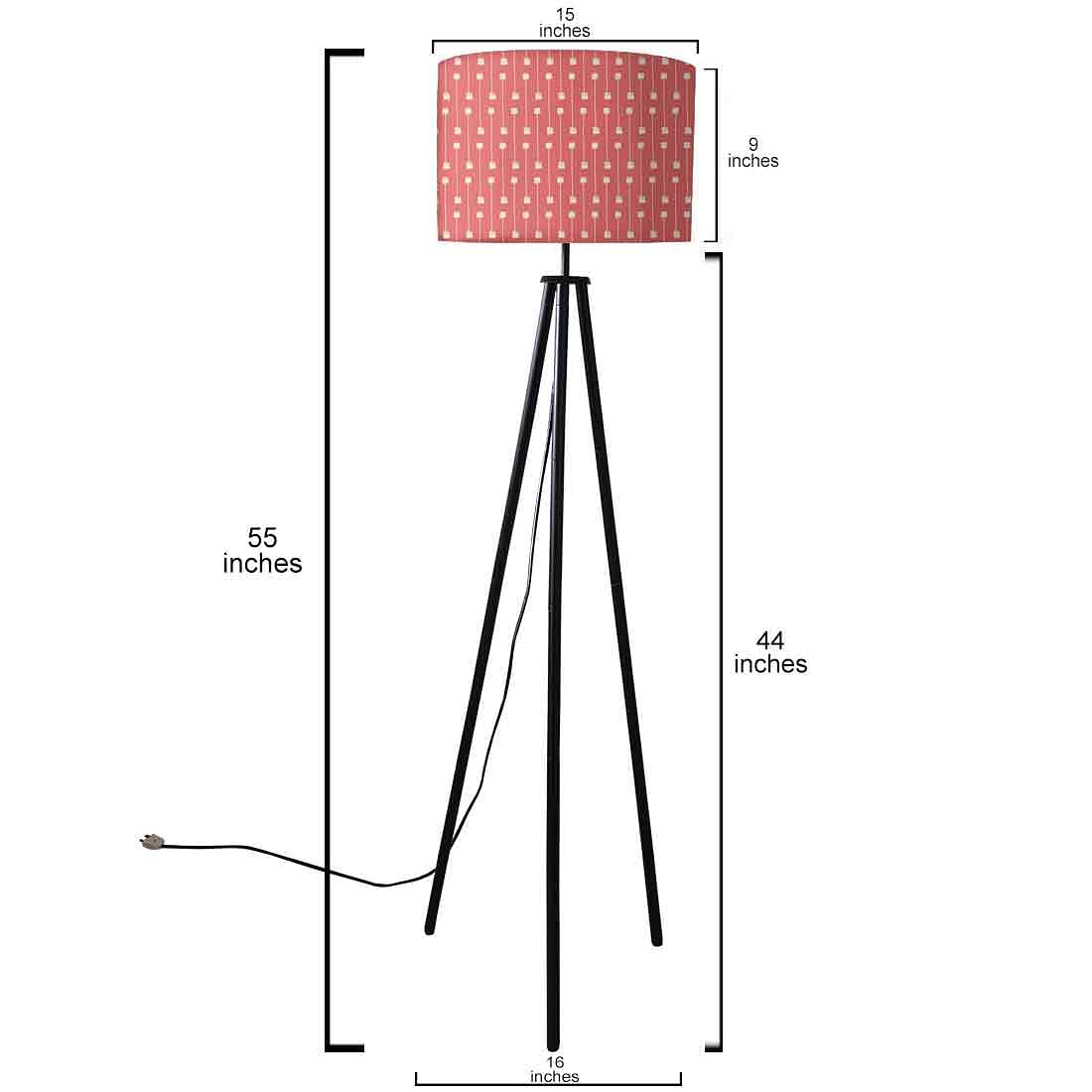 Tripod Floor Lamp Standing Light for Living Rooms -My Mojo Pink Nutcase