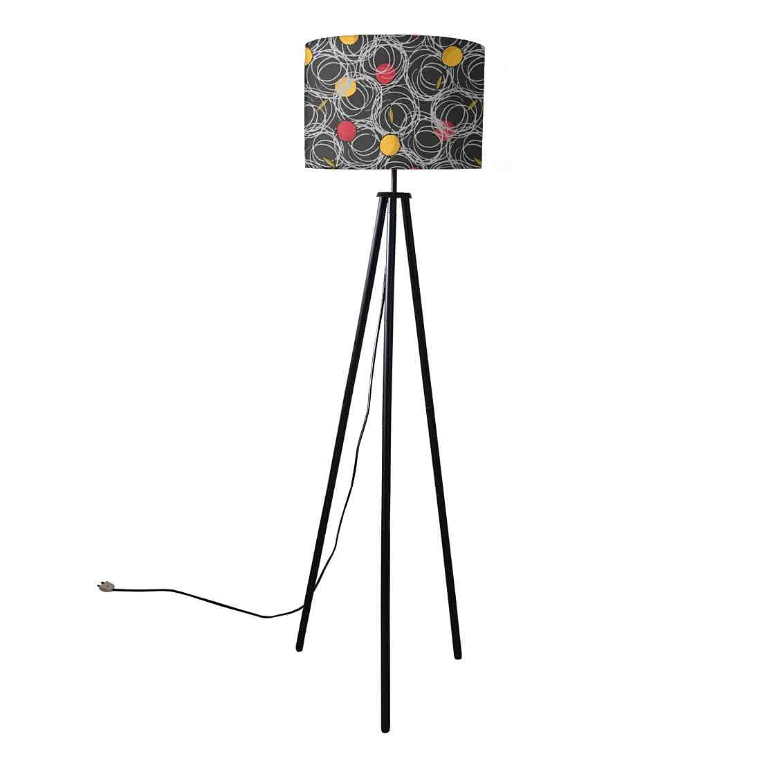 Tripod Floor Lamp Standing Light for Living Rooms -Gray Circles Nutcase