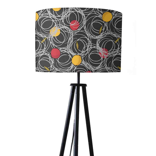 Tripod Floor Lamp Standing Light for Living Rooms -Gray Circles Nutcase