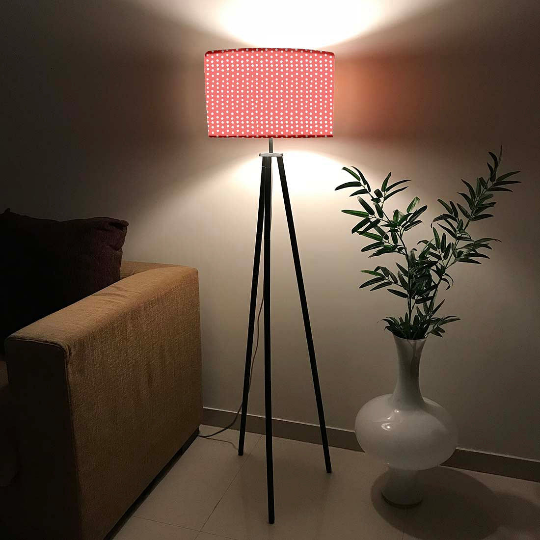 Tripod Floor Lamp Standing Light for Living Rooms -Pink Love Nutcase