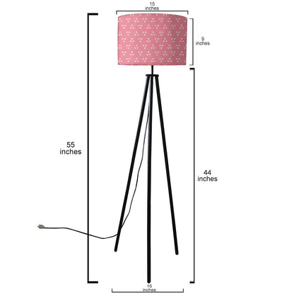 Tripod Floor Lamp Standing Light for Living Rooms -Pink Dots Nutcase