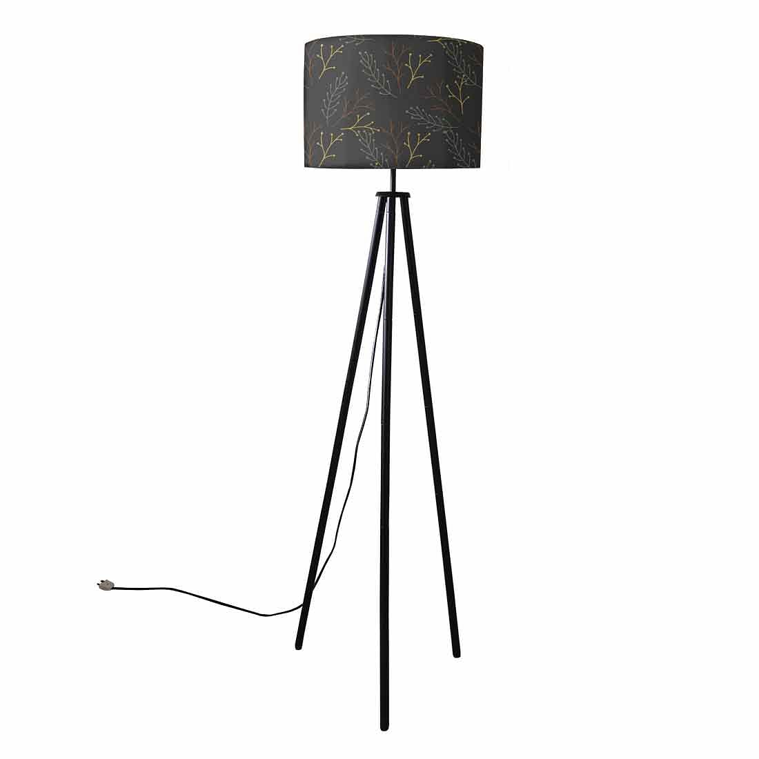 Tripod Floor Lamp Standing Light for Living Rooms -Dark Leaves Nutcase