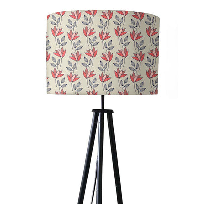 Tripod Standing Floor Lamp in Bedroom - Pink Floral Nutcase