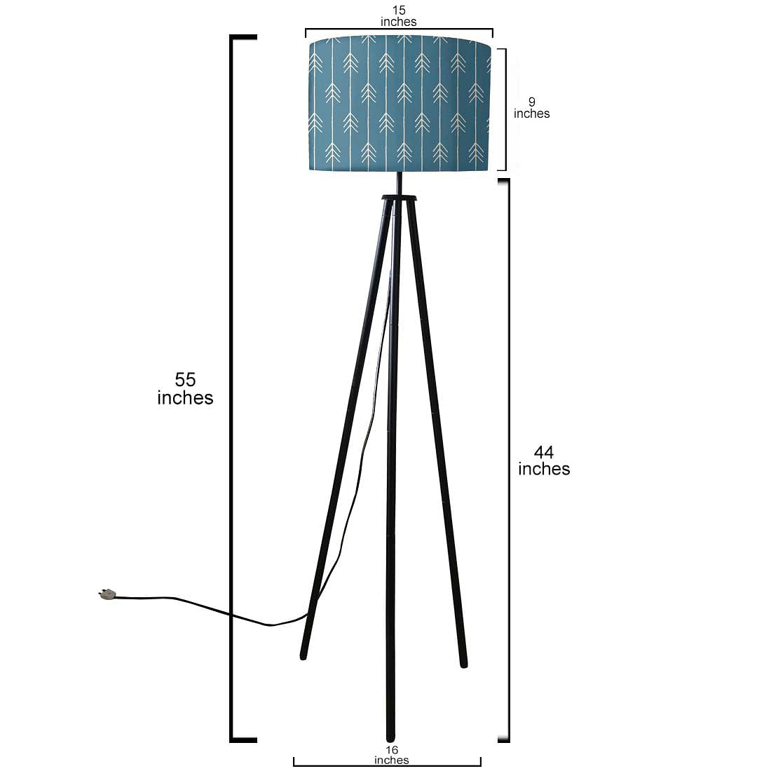 Tripod Floor Lamp with Shelf for Bedside Light Nutcase