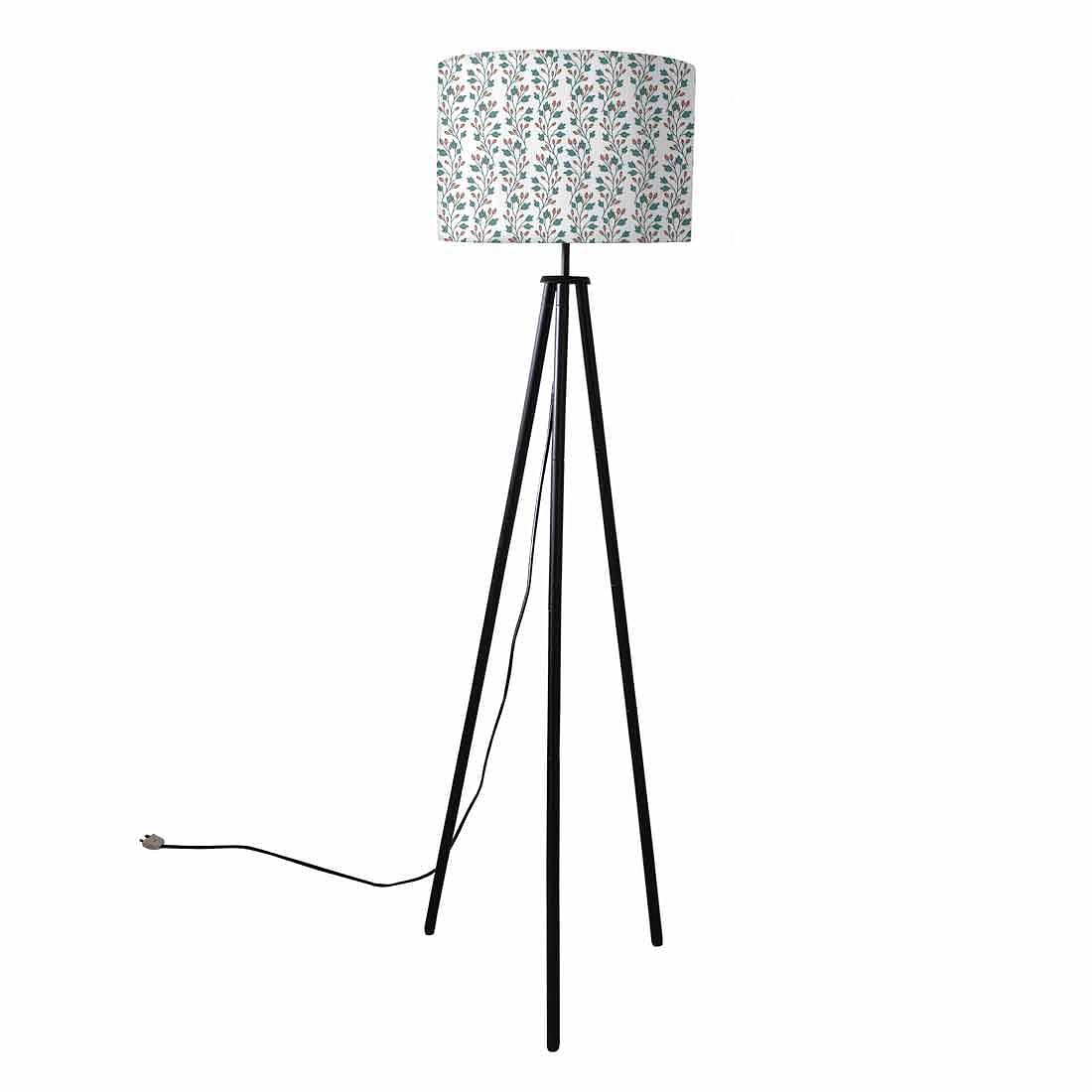 Tripod Standing Floor Lamp -Green Red Branches Nutcase