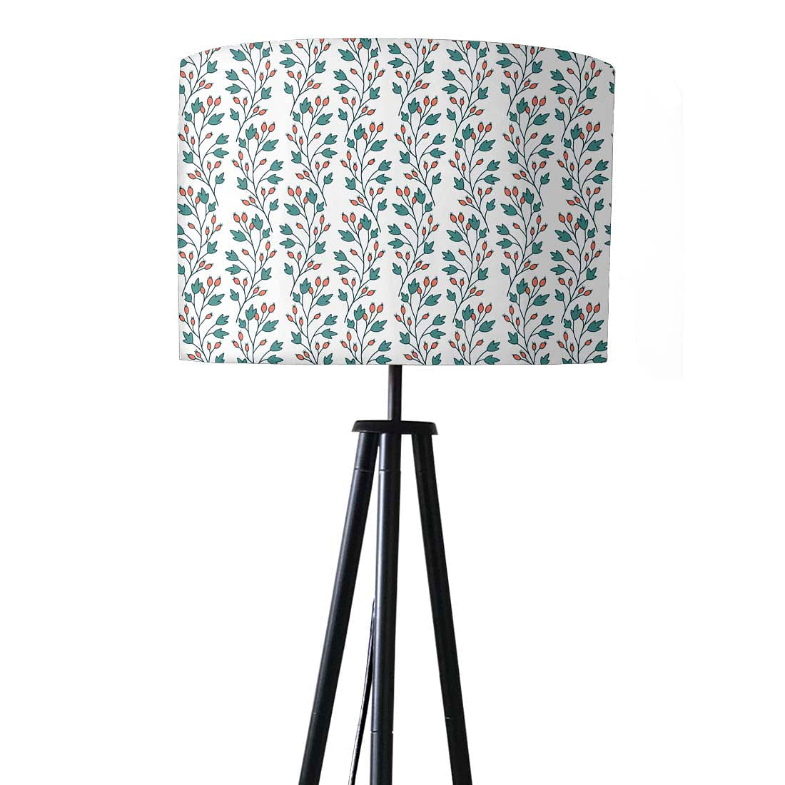 Tripod Standing Floor Lamp -Green Red Branches Nutcase