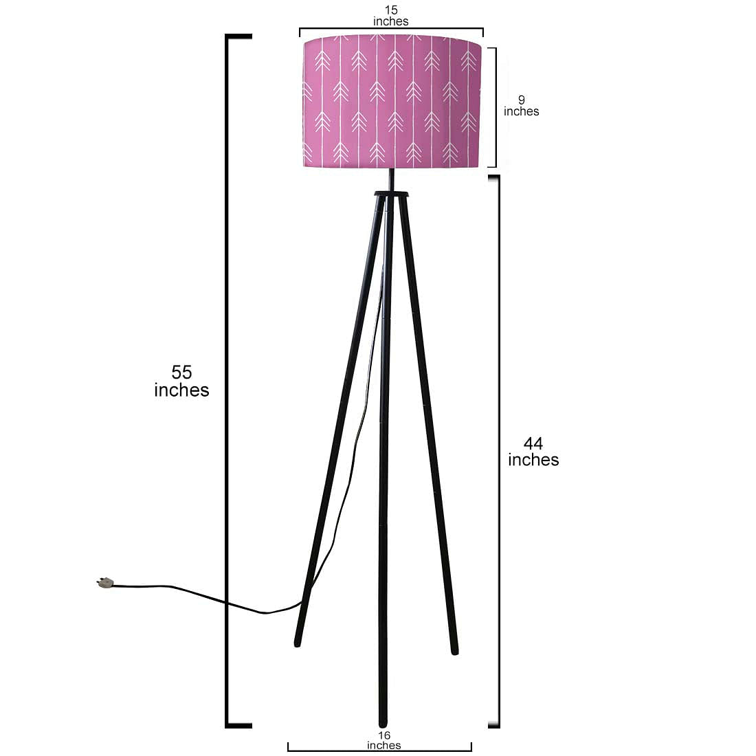 Tripod Standing Floor Lamp -Purple Pink Arrows Nutcase