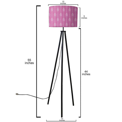 Tripod Standing Floor Lamp -Purple Pink Arrows Nutcase