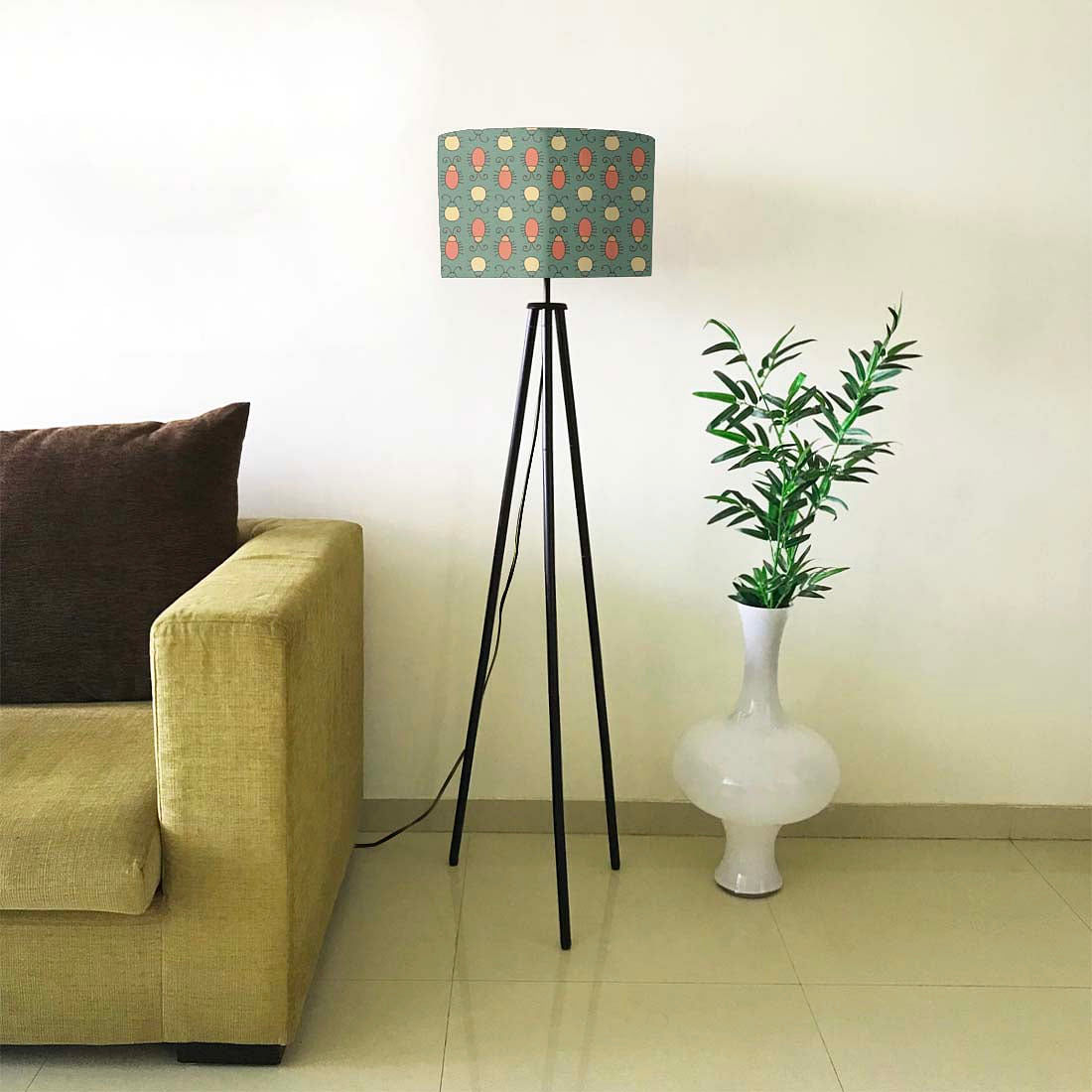 Tripod Floor Lamp Standing Light for Living Rooms -Cute Bugs Nutcase
