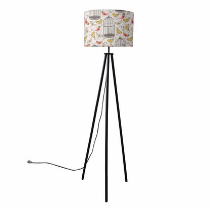 Tripod Floor Lamp Standing Light for Living Rooms -Vintage Bird Cage Nutcase