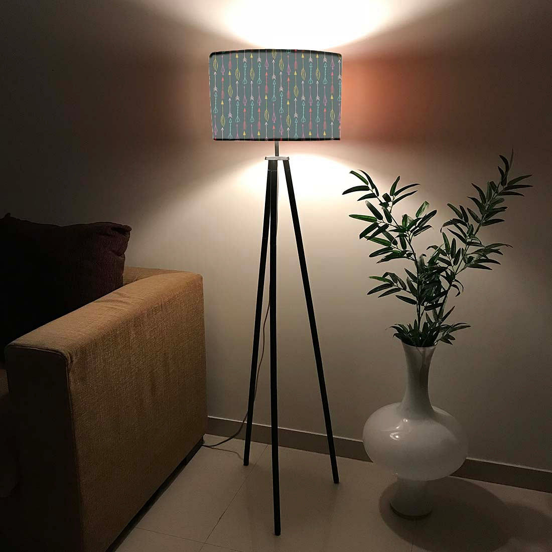 Tripod Large Floor Lamp for Living Room - Colorful Arrows Nutcase