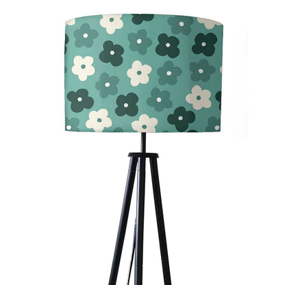 Tripod Floor Lamp Standing Light for Living Rooms -Teal Flowers Nutcase