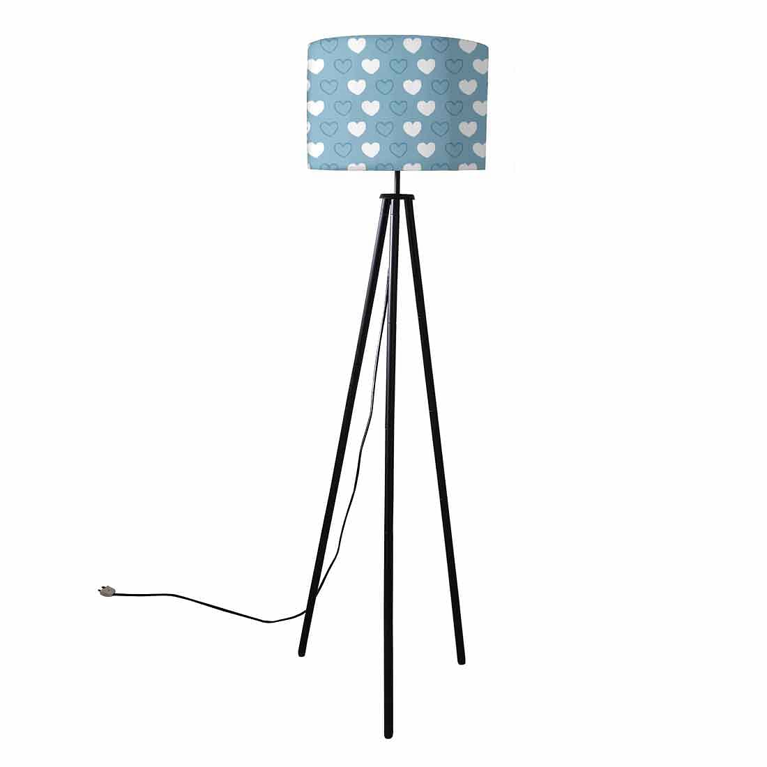 Tripod Floor Lamp Standing Light for Living Rooms -Blue Hearts Nutcase