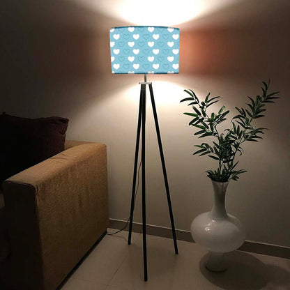 Tripod Floor Lamp Standing Light for Living Rooms -Blue Hearts Nutcase