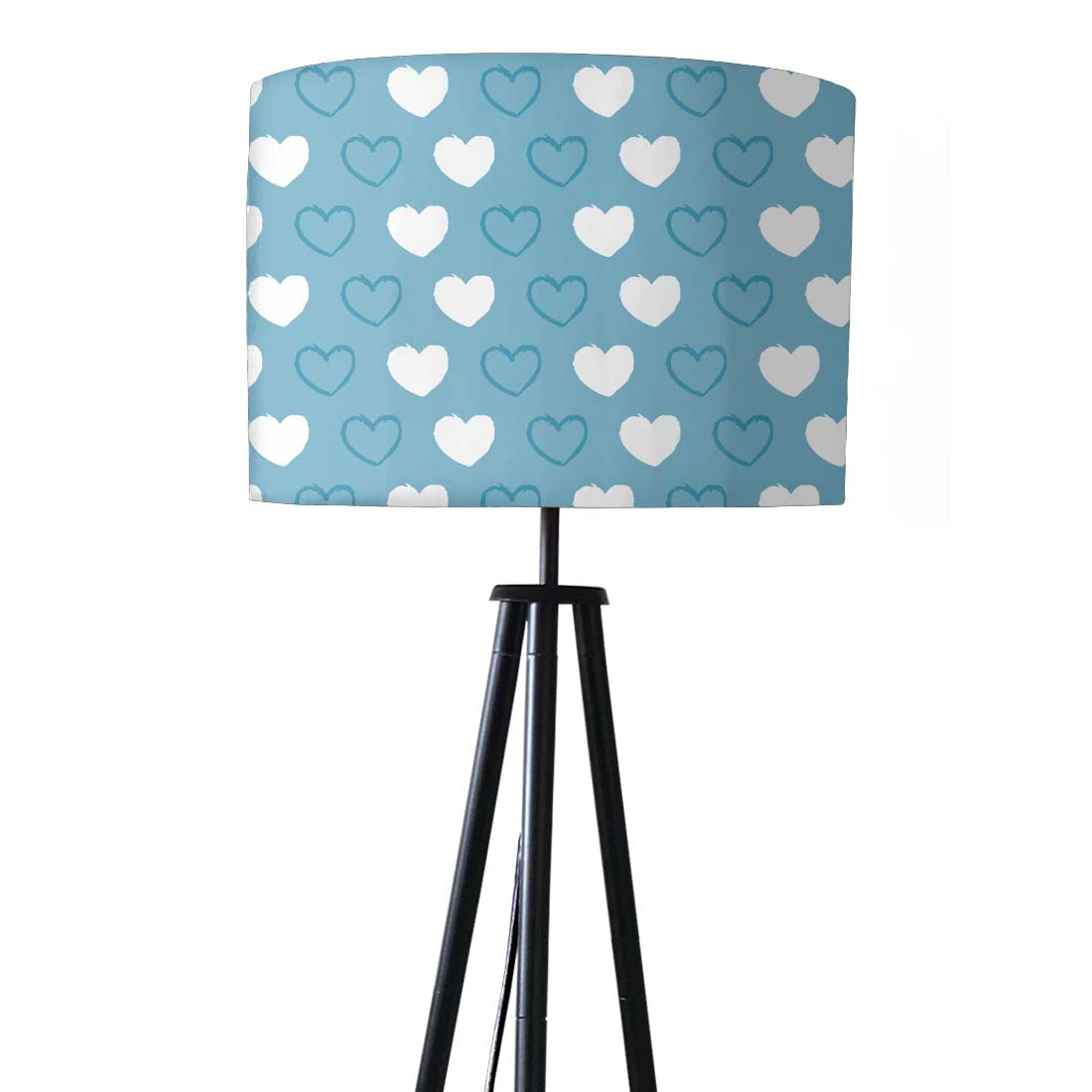 Tripod Floor Lamp Standing Light for Living Rooms -Blue Hearts Nutcase