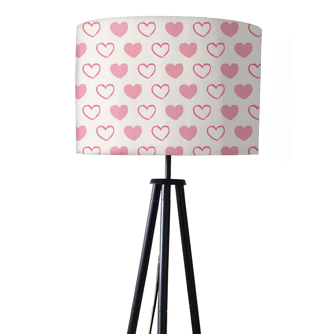 Tripod Floor Lamp Standing Light for Living Rooms - Pink Hearts Nutcase