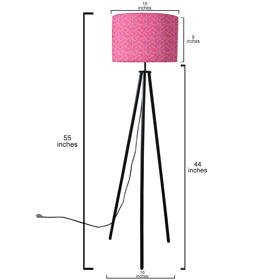 Pink Tripod Floor Lamp Standing Light for Living Rooms Nutcase