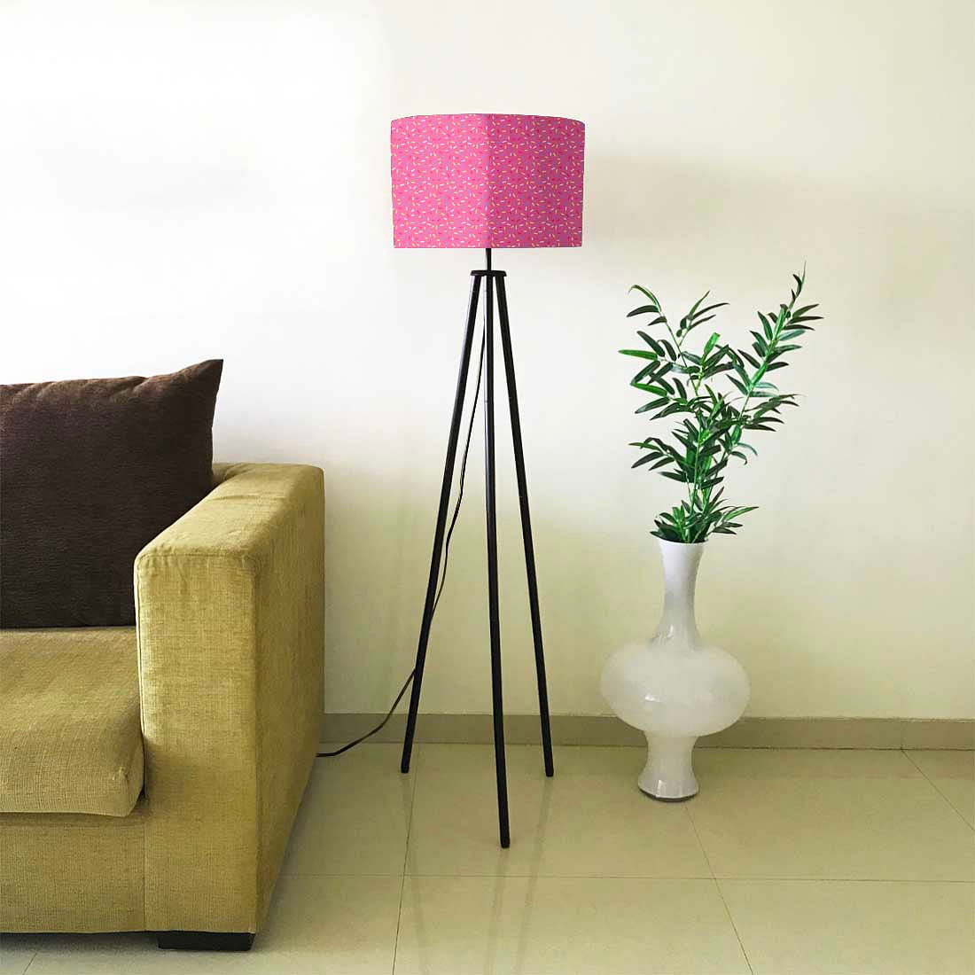 Pink Tripod Floor Lamp Standing Light for Living Rooms Nutcase