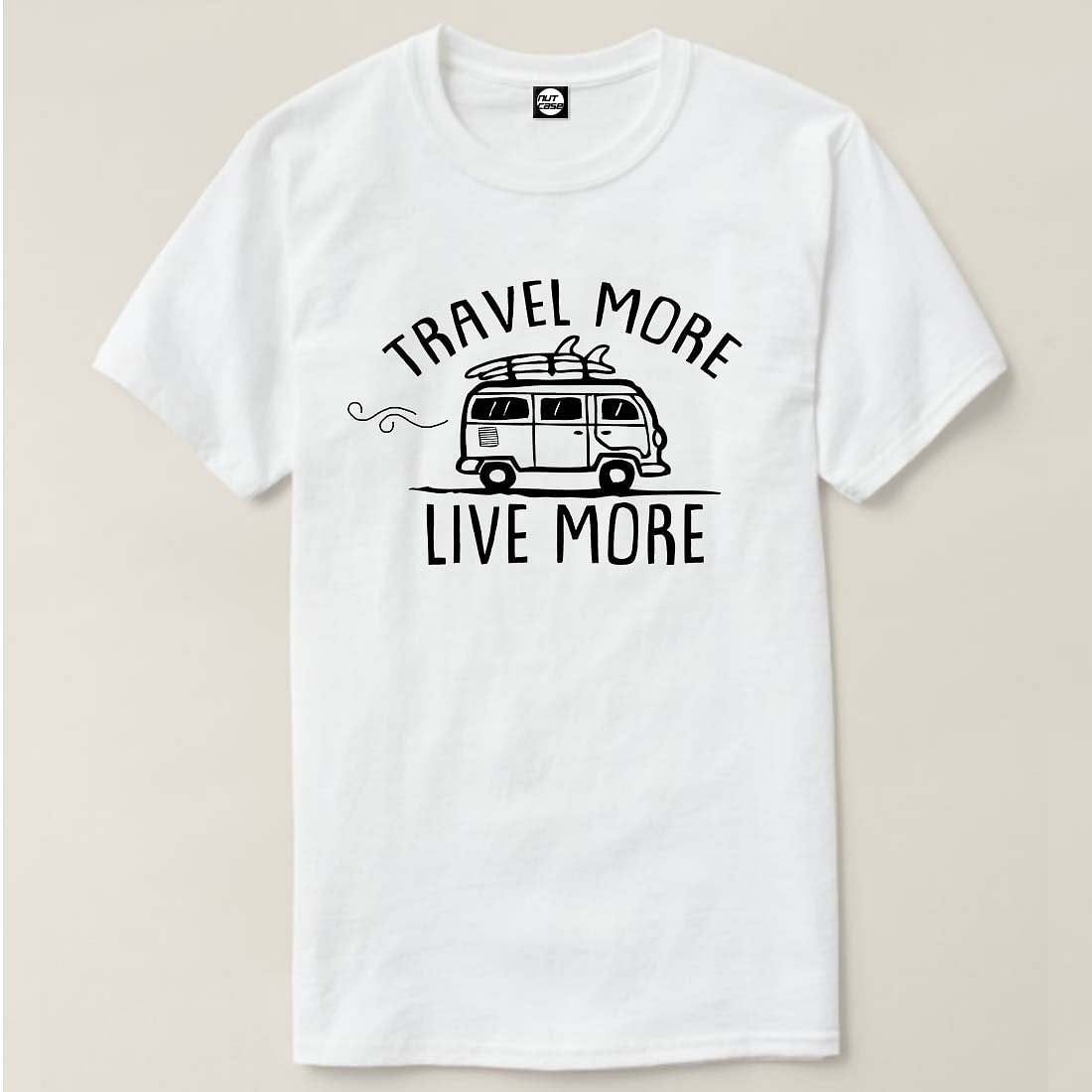 Nutcase Designer Round Neck Men's T-Shirt Wrinkle-Free Poly Cotton Tees - Travel More Live More Nutcase