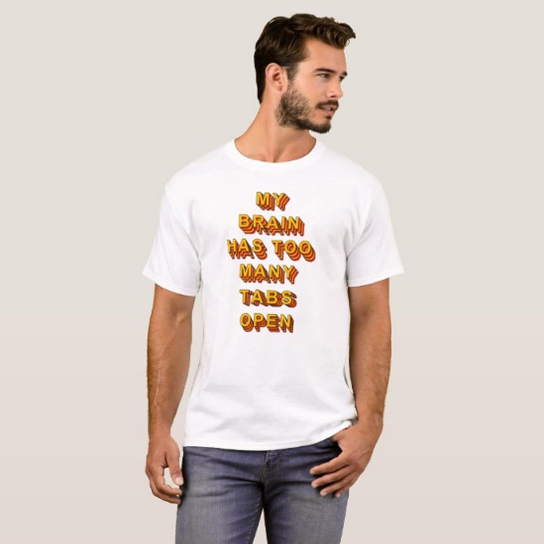 Nutcase Designer Round Neck Men's T-Shirt Wrinkle-Free Poly Cotton Tees - My Brain Nutcase
