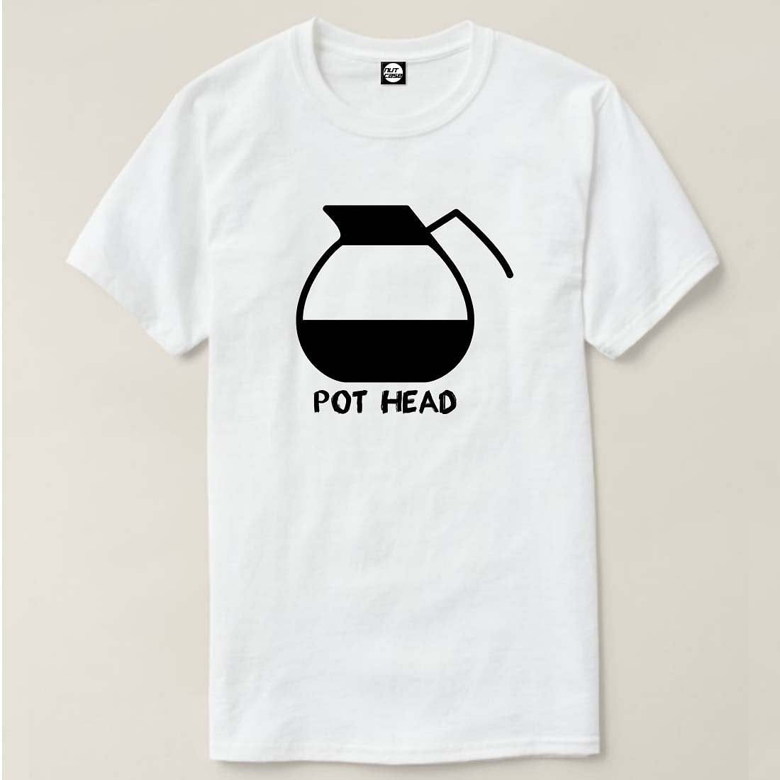 Nutcase Designer Round Neck Men's T-Shirt Wrinkle-Free Poly Cotton Tees - Pot Head Nutcase