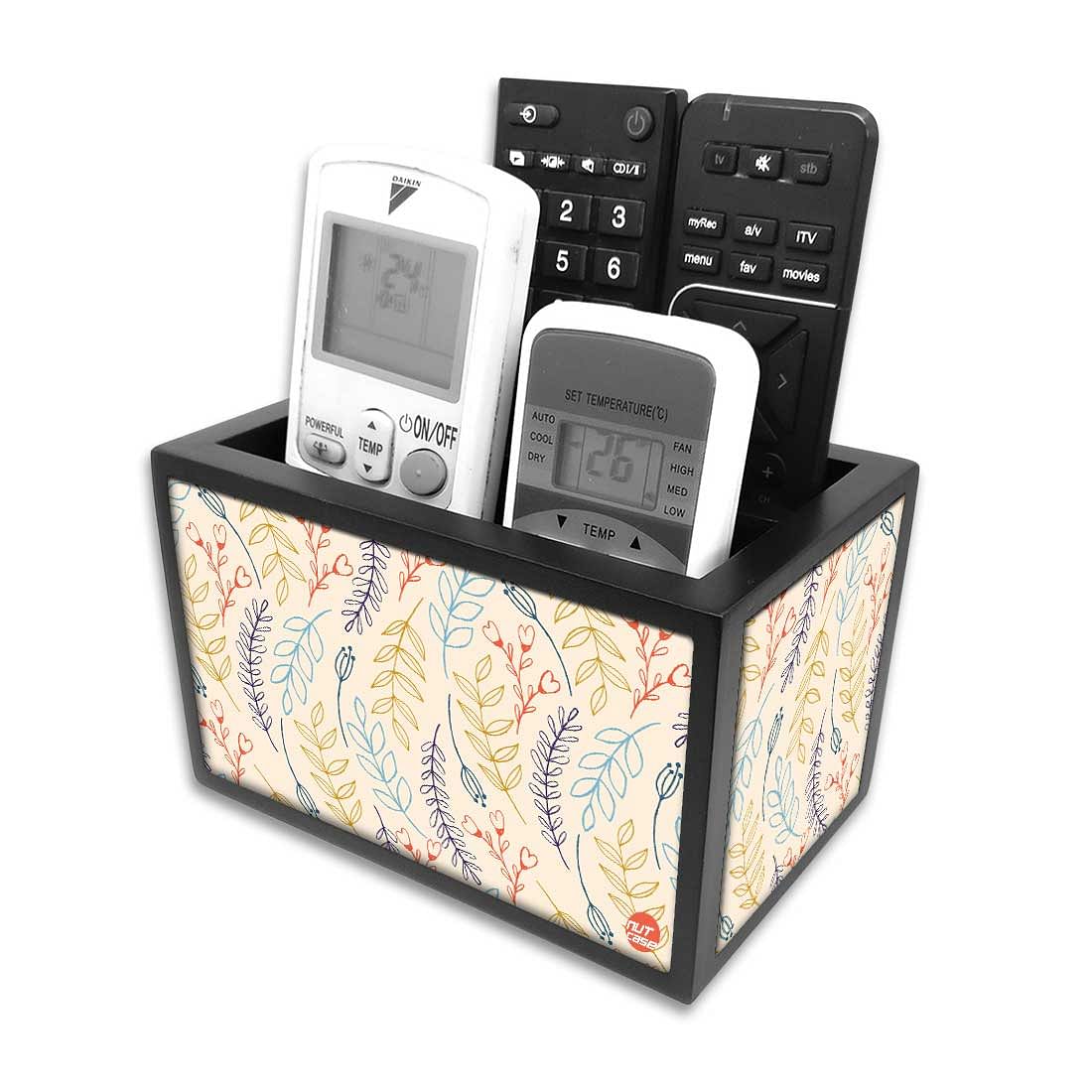 Beautiful Tv Control Organizer - Leaves And Branches - White Nutcase