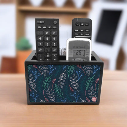 Beautiful Tv Remote Holder Organizer - Leaves And Branches - Blue Nutcase