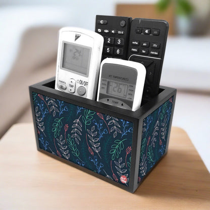 Beautiful Tv Remote Holder Organizer - Leaves And Branches - Blue Nutcase