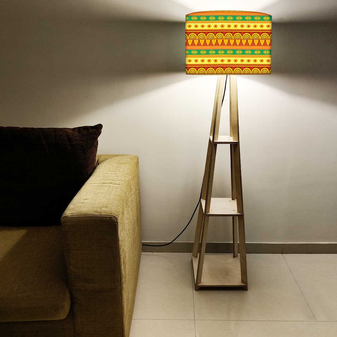 Wooden Floor Lamp  -  Aztec Yellow Nutcase