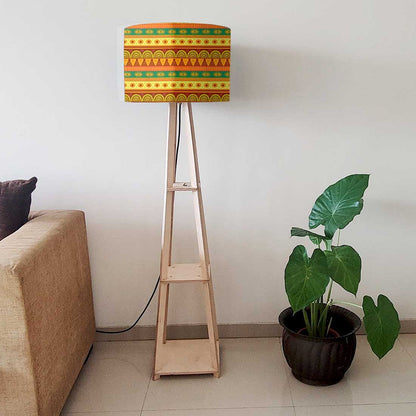 Wooden Floor Lamp  -  Aztec Yellow Nutcase
