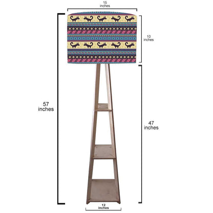 Floor Wooden Shelf Lamp for Bedroom  - Aztec Nutcase