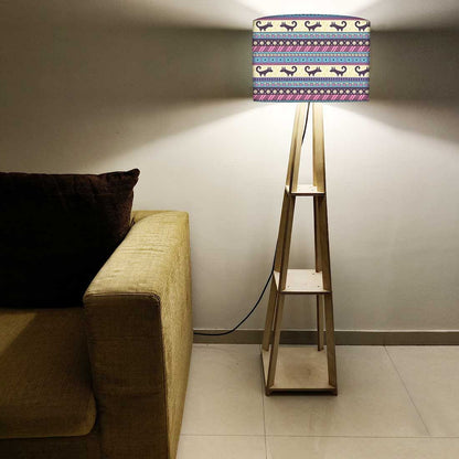 Floor Wooden Shelf Lamp for Bedroom  - Aztec Nutcase