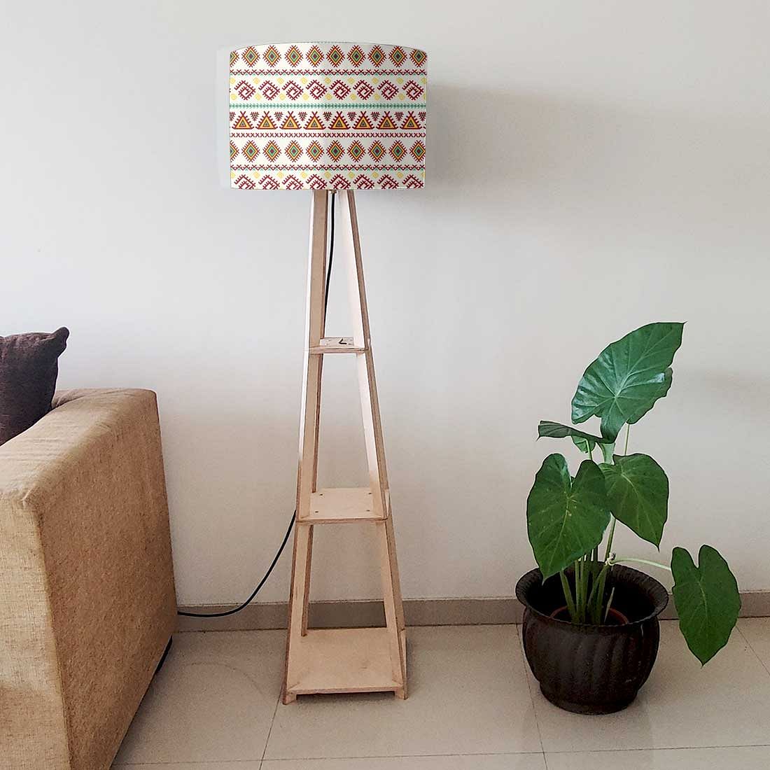 Floor Lamps For Living Room with Shelf - Aztec Pink Nutcase